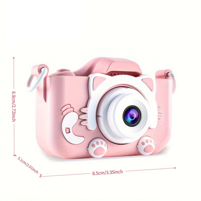 A Fun Pink Cat Camera That Can Take Photos, Record Videos, And Has 8 Filters For Selfie Mode. It Is The Best Gift For Outdoor Play During Birthdays, School Season, And Spring.Built In 400mAh Battery.